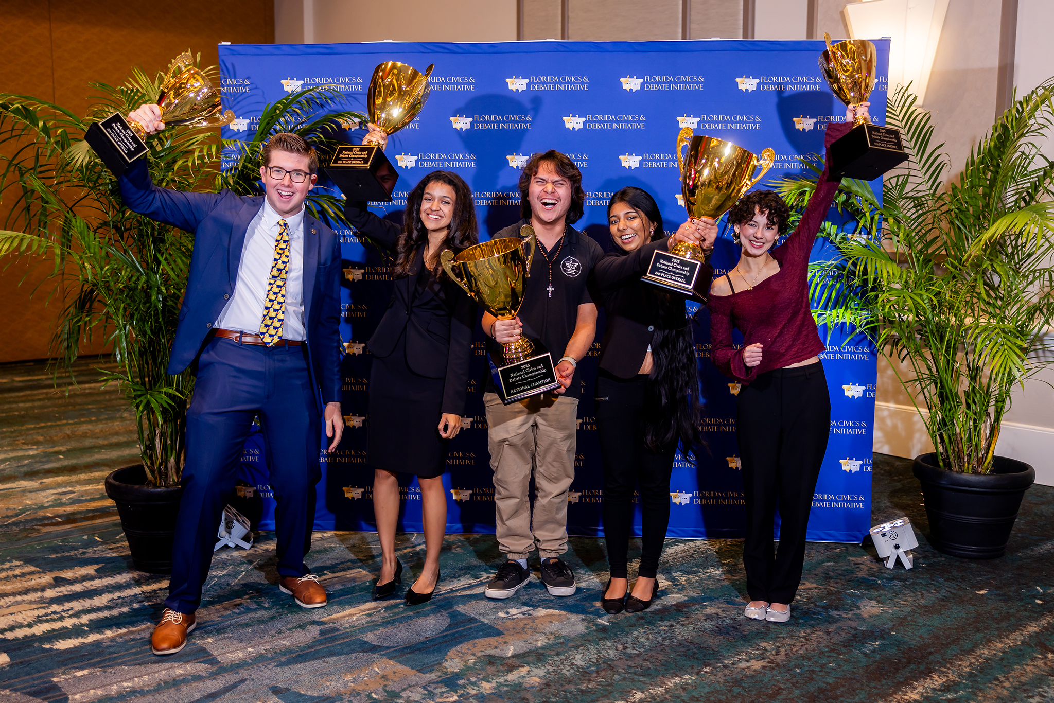 Top Five High School Overall (Hunter Hayes - 5th, Sahiti Reddy - 2nd, Oscar Rubio Flores - 1st, Grace Jackson - 3rd, Anabel Kirkland - 4th)