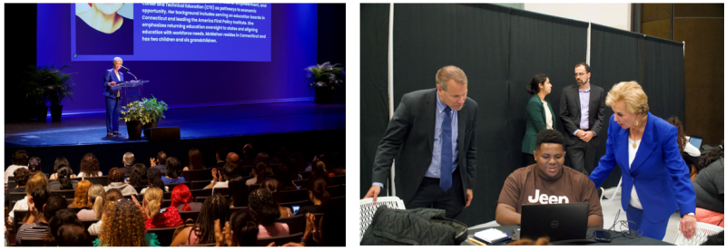 U.S. Secretary of Education Linda McMahon in Fort Lauderdale for the FAFSA Beta Testing Event