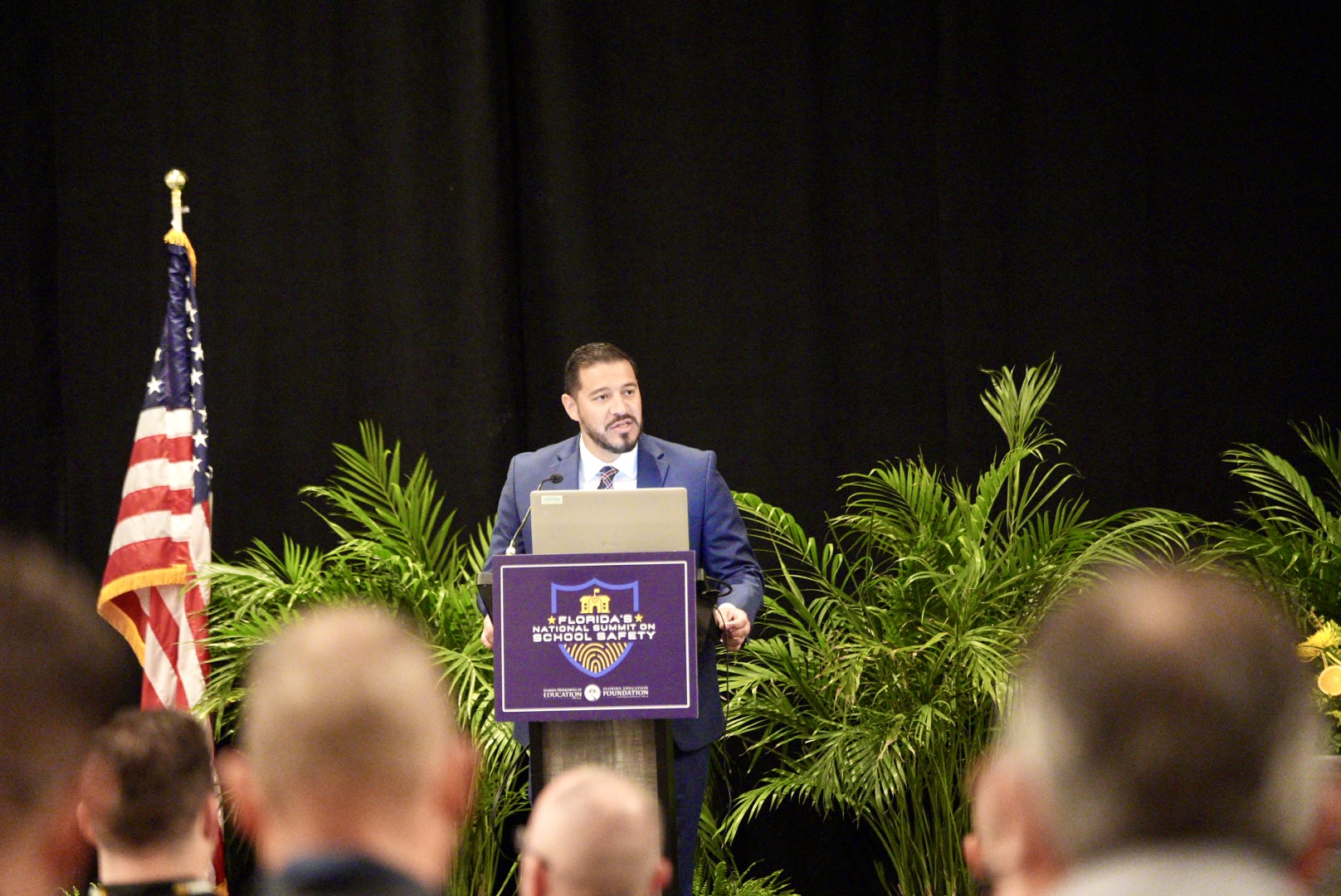 Commissioner of Education Anastasios Kamoutsas welcomes attendees to the 2nd Annual National Summit on School Safety.